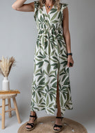Robe Longue Tropicale vert 