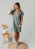 Robe courte t-shirt kaki Iconic