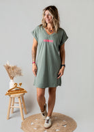 Robe courte t-shirt kaki Iconic