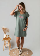 Robe courte t-shirt kaki Iconic