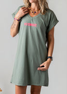 Robe courte t-shirt kaki Iconic