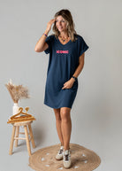 Robe courte t-shirt marine Iconic la Boutique de Lydie