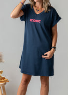 Robe courte t-shirt marine Iconic