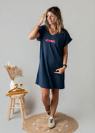 Robe courte t-shirt marine Iconic