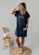 Robe courte t-shirt marine Iconic