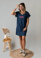 Robe courte t-shirt marine Iconic