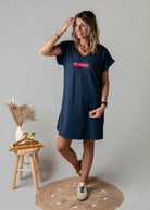 Robe courte t-shirt marine Iconic