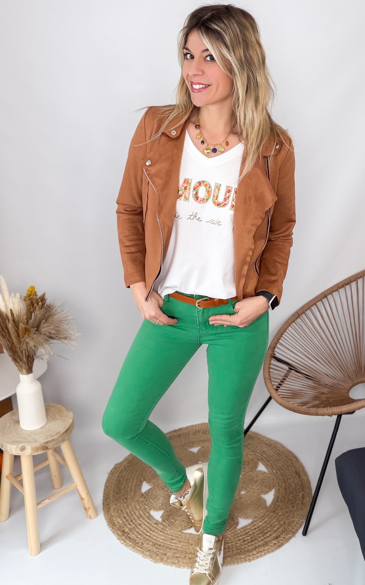 Jean Skinny Vert femme