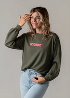 Sweat fin kaki Iconic la boutique de lydie