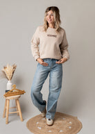 Sweat molletonné beige imprimé dos World Tour Iconic