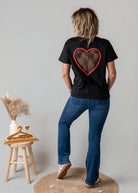 T-shirt noir cœur dentelle Amor la boutique de lydie