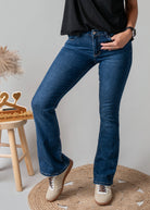 Jean flare push-up bleu brut la boutique de lydie