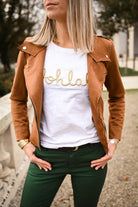 T-shirt Oohlala Blanc brodé doré - La Boutique de Lydie S/M