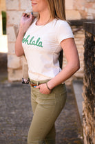T-shirt Oohlala Blanc brodé vert - La Boutique de Lydie S/M