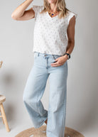 Blouse en Coton Blanche Motif Brindilles