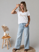 T-shirt blanc brodé doré Bichette