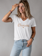 T-shirt blanc brodé doré Bichette