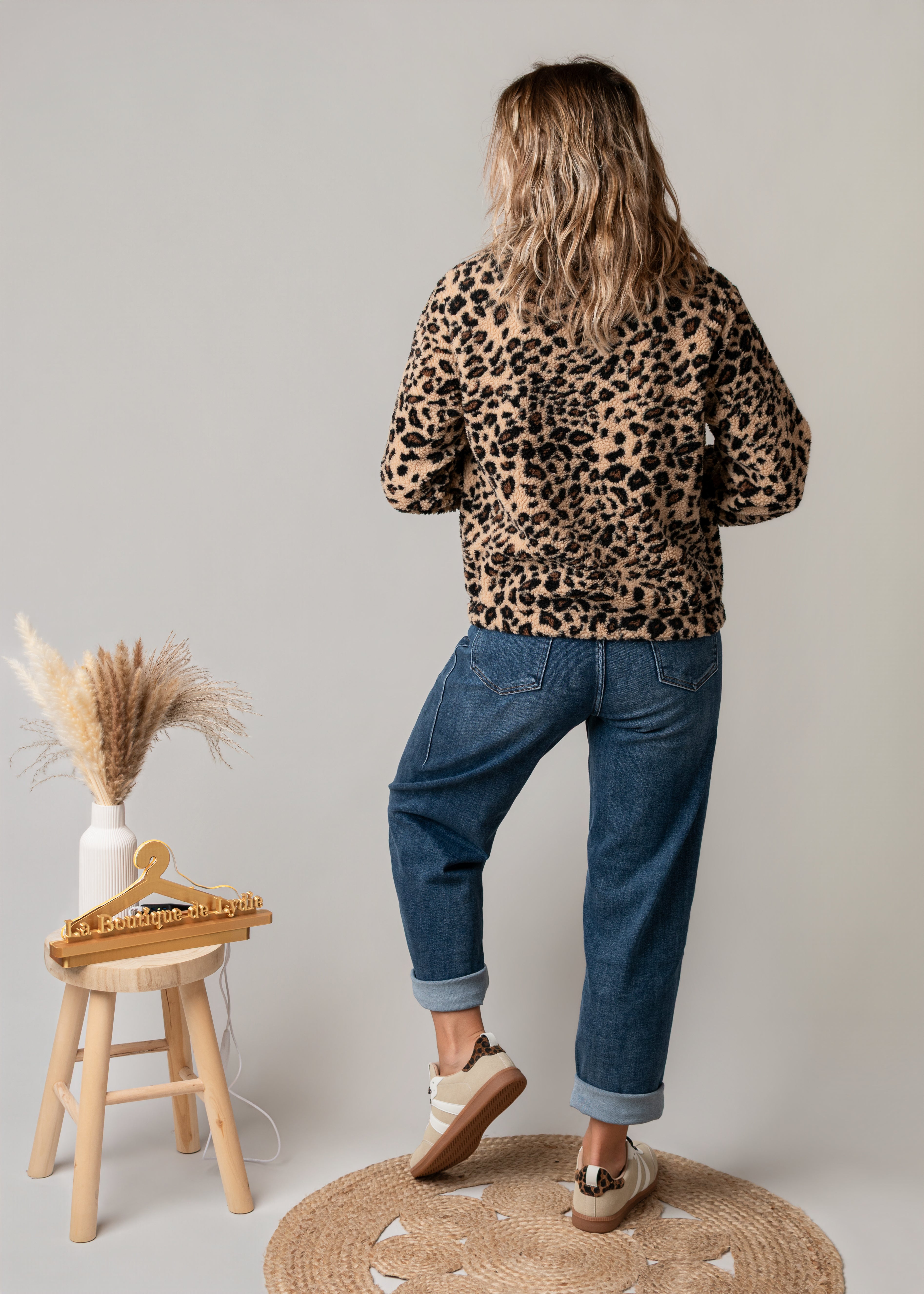 Jean barrel fit bleu médium délavé 
