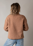 Veste bouclette camel rosé 