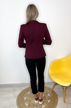 Charger l&#39;image dans la galerie, Blazer unis bordeaux cintré femme 
