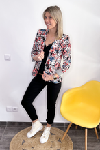 Charger l&#39;image dans la galerie, blazer fleuri rose et noir la boutique de lydie
