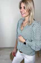 Charger l&#39;image dans la galerie, Blouse manches longues verte Marion
