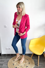 Charger l&#39;image dans la galerie, Blazer unis mi-long fushia la boutique de lydie
