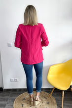 Charger l&#39;image dans la galerie, Blazer unis mi-long fushia
