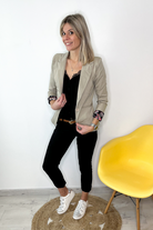 Blazer unis beige  femme la boutique de Lydie