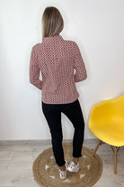 Chemise imprimé géométrique rouge