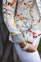 Blazer écru motif fleuri 