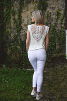 Pantalon skinny blanc femme la boutique de lydie