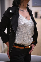 Perfecto en Suédine noir la boutique de lydie